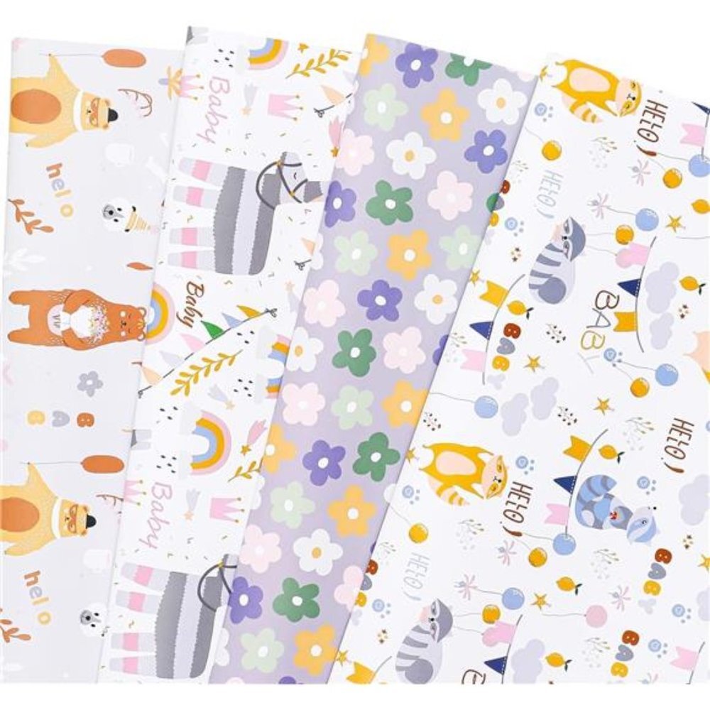 12 Sheets Wrapping Paper Baby Gift Wrapping Paper Gift Wrapping Paper 20X29 Inch